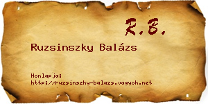 Ruzsinszky Balázs névjegykártya
